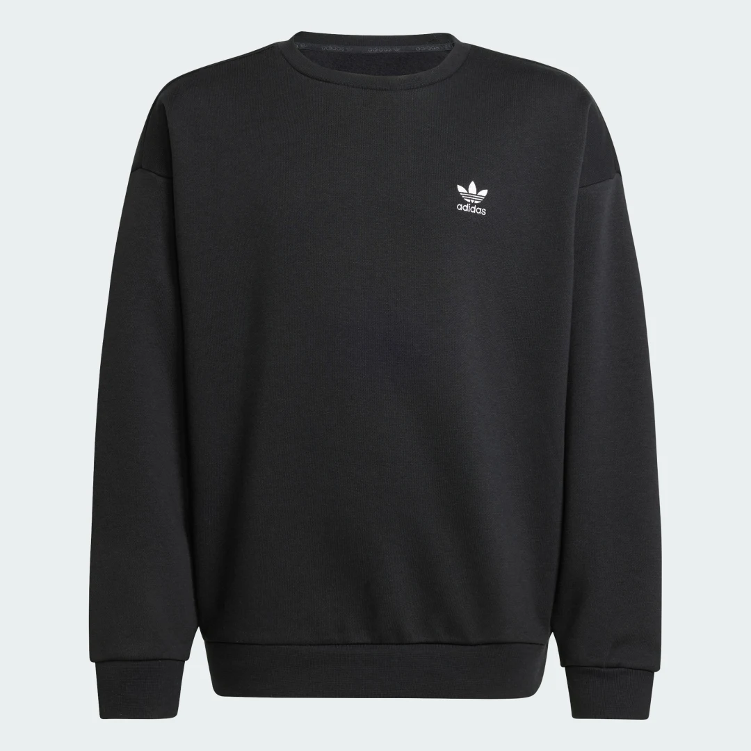 Thumbnail 3 de Suéter estilo boyfriend de cuello redondo de Adidas (negro) - versatilidad para look casual