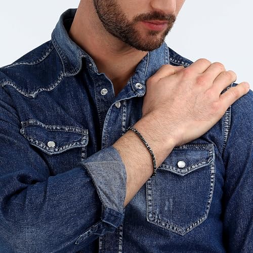 Detalle de Sector No Limits Basic Bracciale Uomo in acciaio, smalto, ematite, agata nera – SZS97