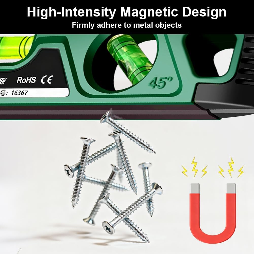Thumbnail 3 de Niveau à bulle magnétique Flintronic 230 mm avec 3 fioles (180°/90°/45°) en aluminium