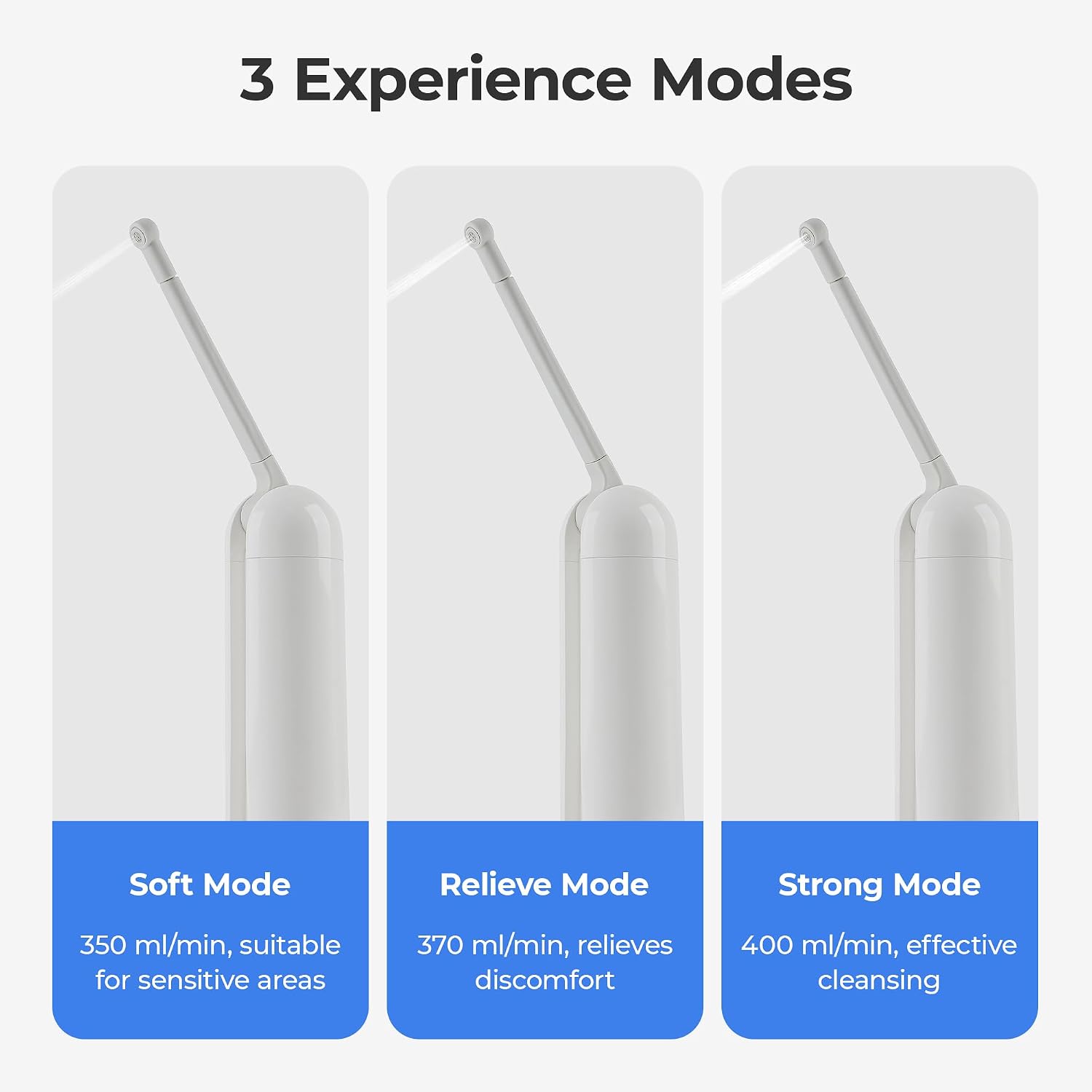 Thumbnail 3 de Omlite Large Capacity Portable Travel Bidet (400ml) – electric handheld rinse bottle with 3 pressure levels, IPX7