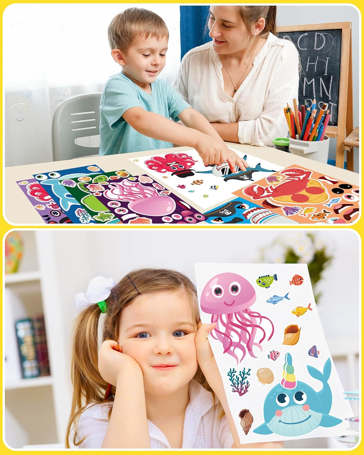 Detalle de 24 Pcs Make Your Own Sea Animal Sticker Sheets for Kids