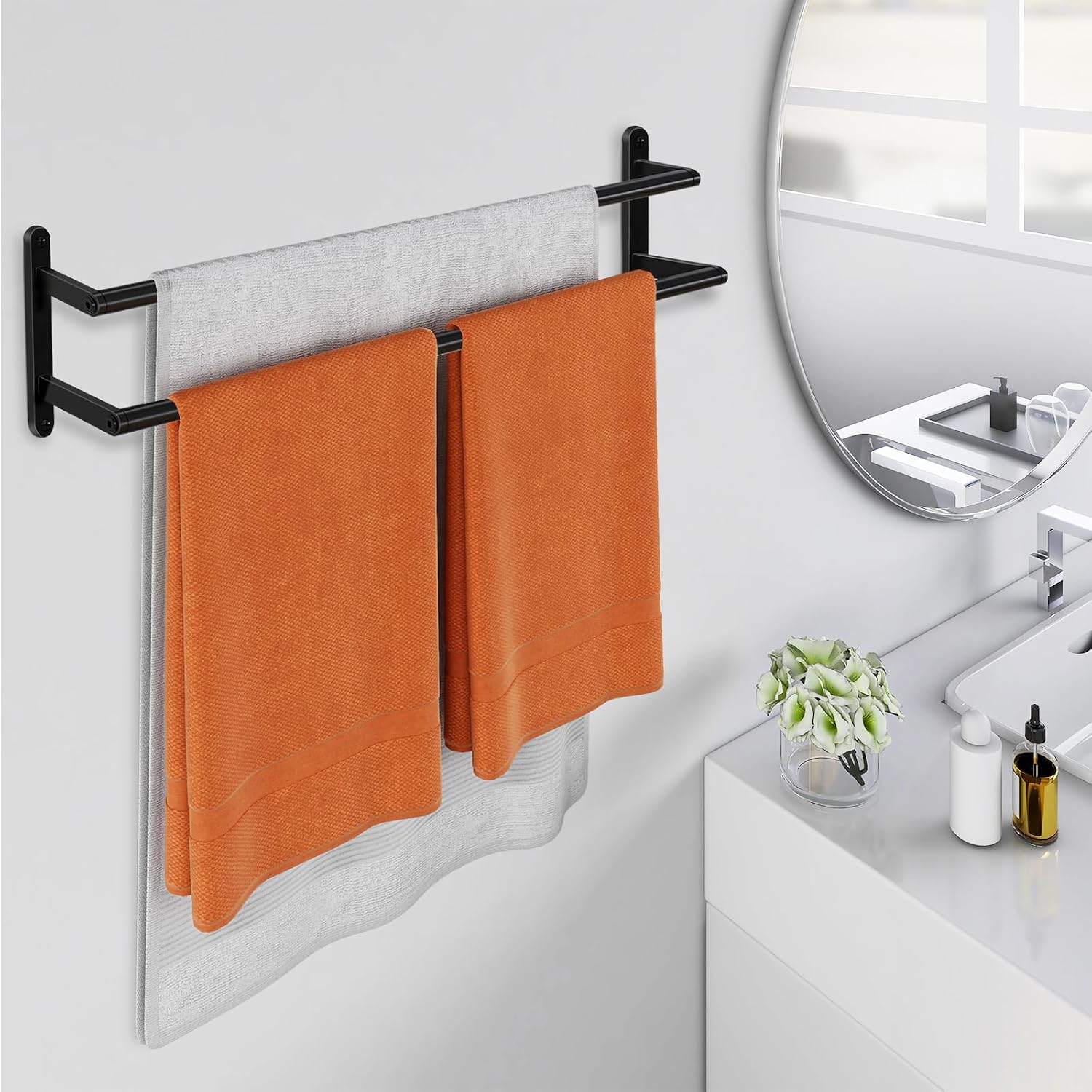 Detalle 2 de JIAPAIDUO Double Towel Bar, 24-Inch