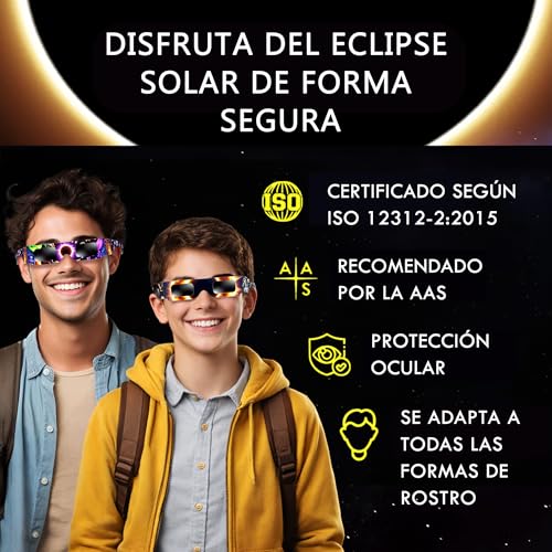 Thumbnail 2 de Galaxium Gafas Eclipse Solar Niños 2026 | Pack 12 Diseños Animales Certificadas ISO 12312-2