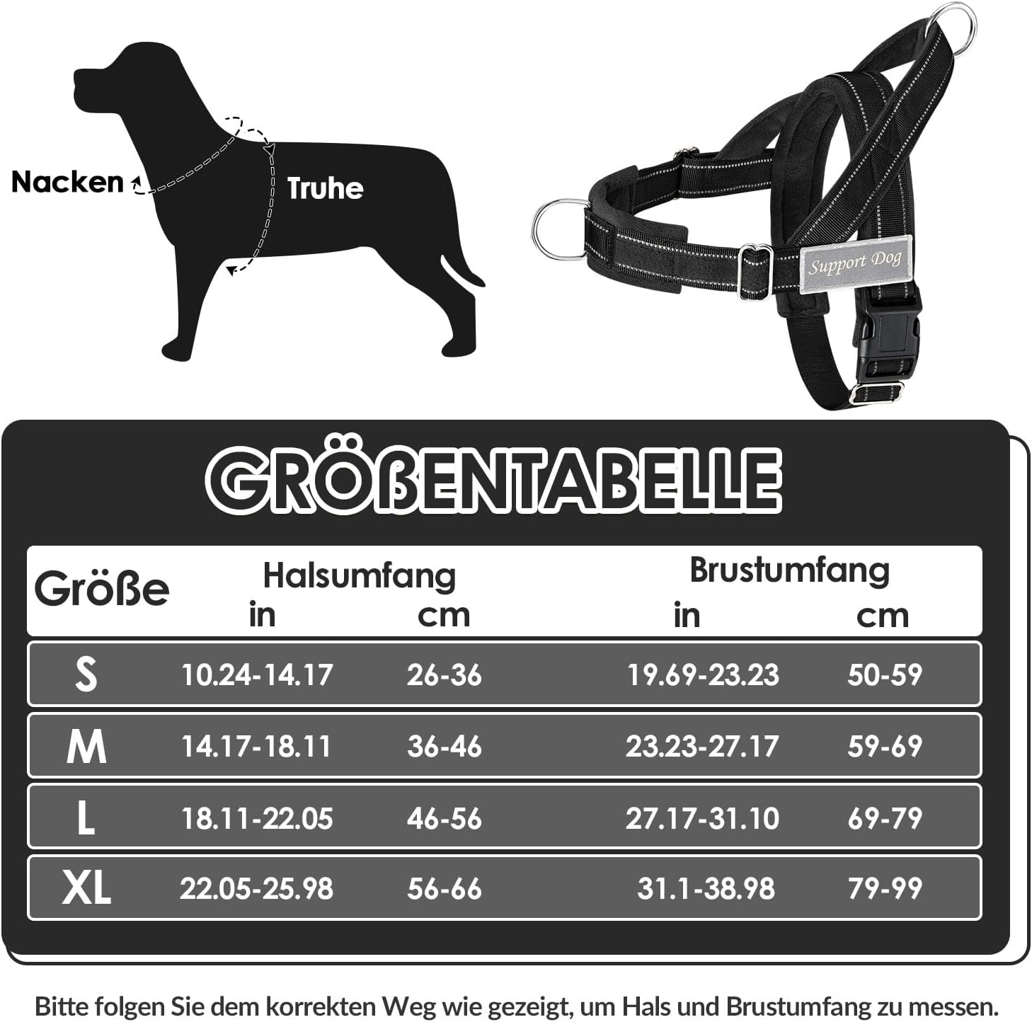Thumbnail 6 de SlowTon Hundegeschirr mit reflektierender Polsterung (mittelgroße bis große Hunde) – verstellbar, Anti-Zug und mit 2 Griffen