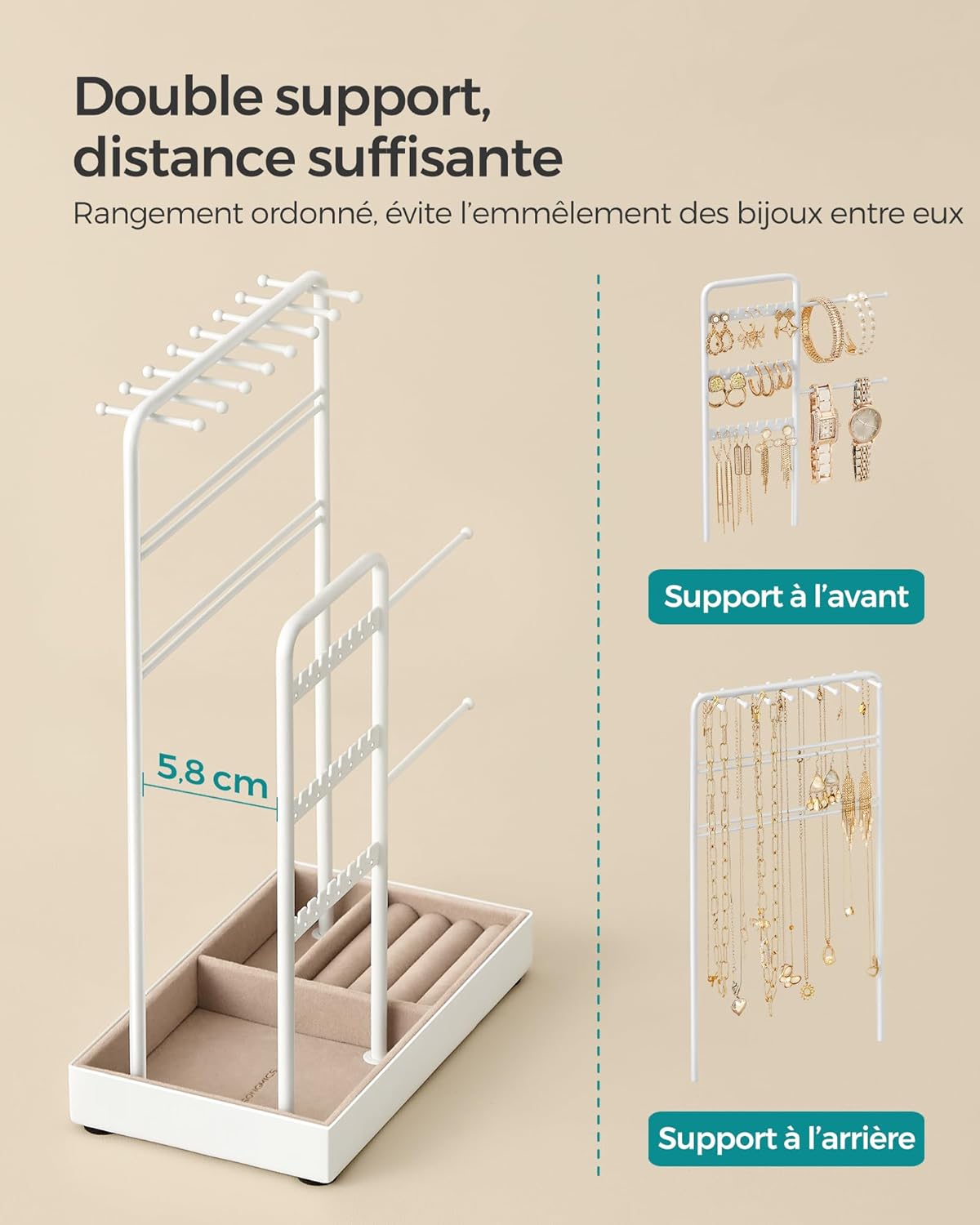 Detalle de Support à bijoux SONGMICS 5,8 cm