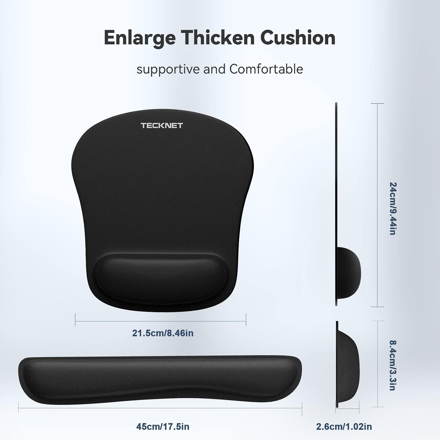 Thumbnail 5 de TECKNET Keyboard Wrist Rest and Mouse Pad Set, Memory Foam