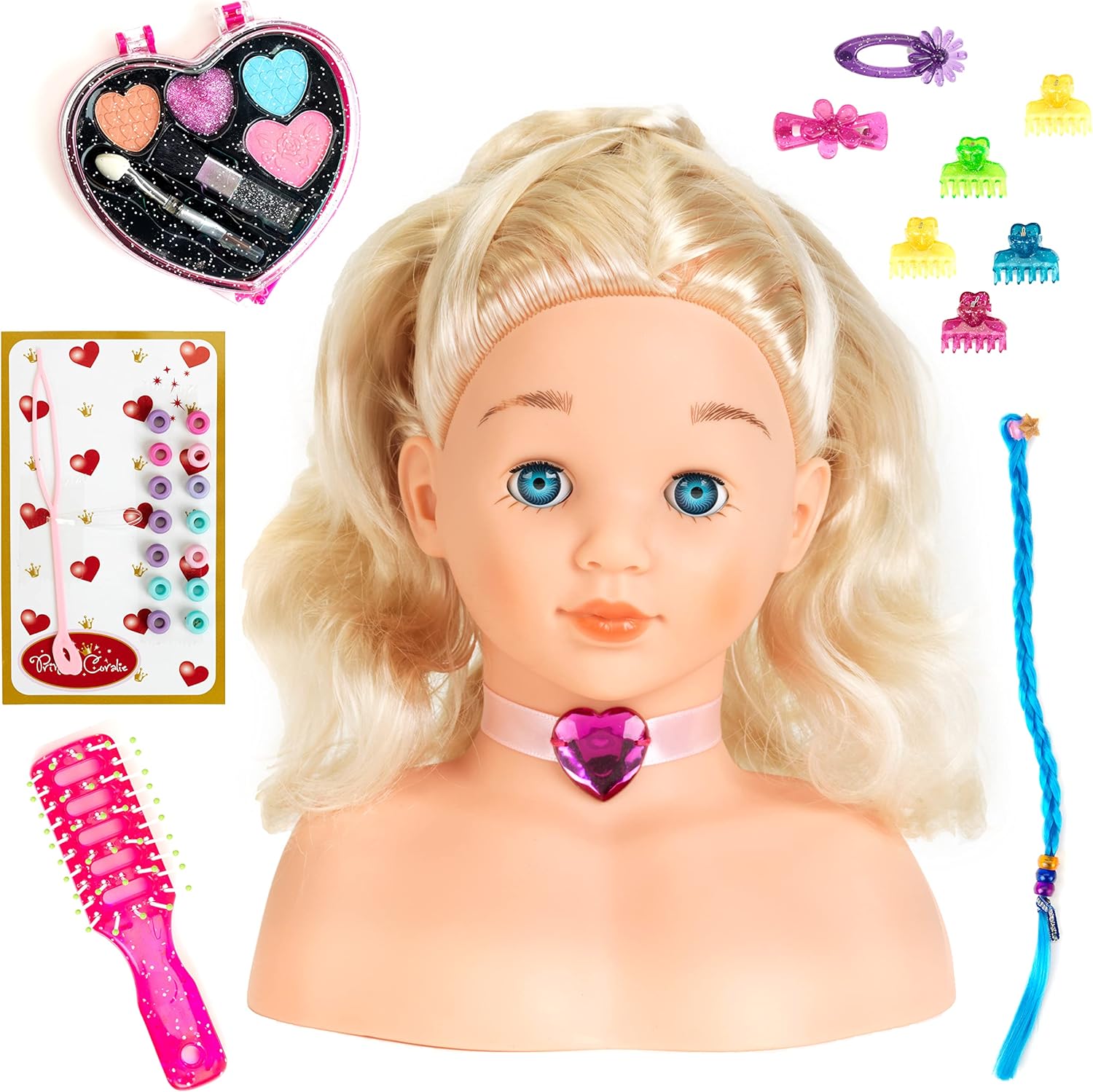 Theo Klein 5236 Busto per trucco e acconciatura «Little Sophia»: set completa per giochi creativi da 3+