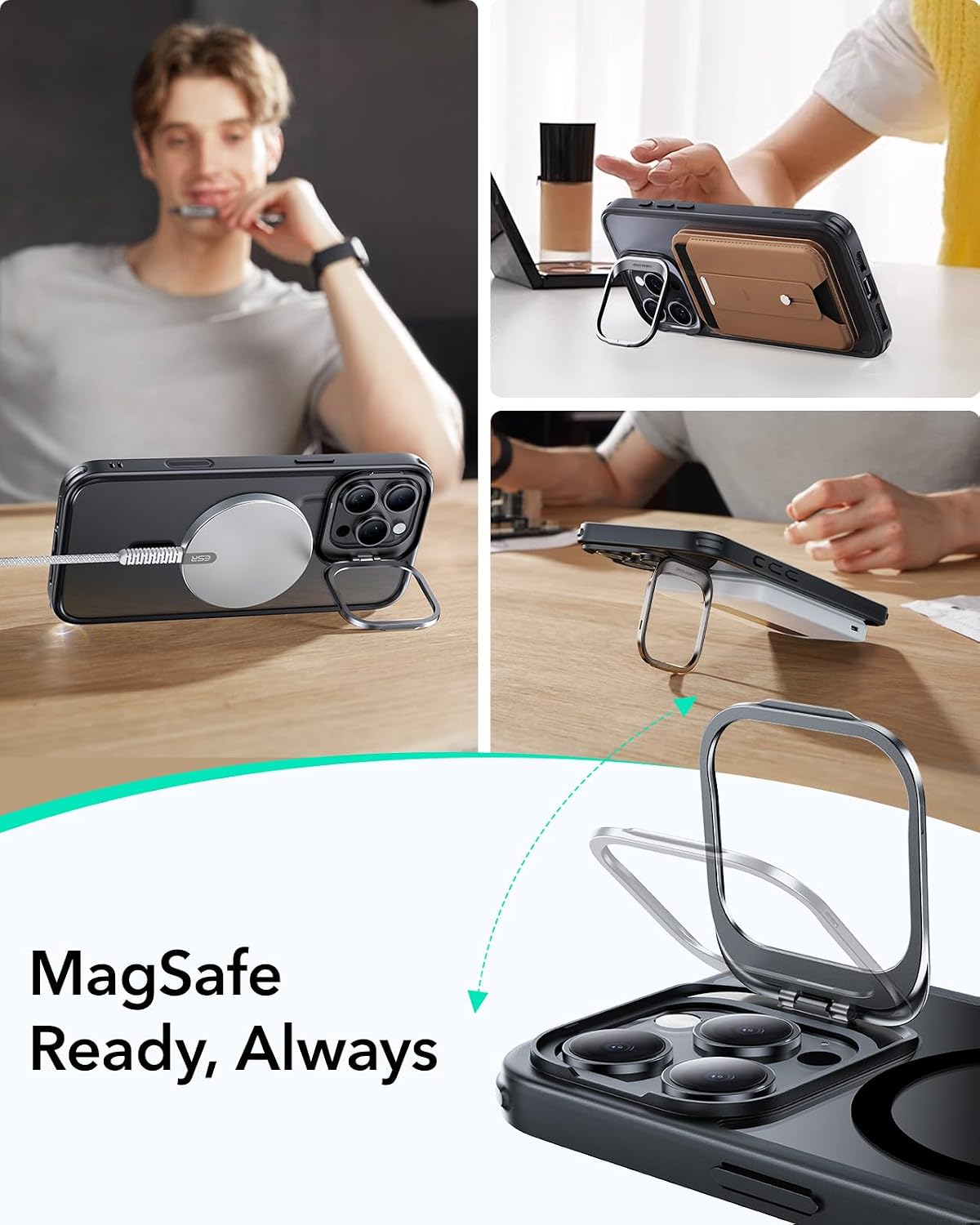 Thumbnail 4 de ESR iPhone 16 Pro Max Clear Black MagSafe Case