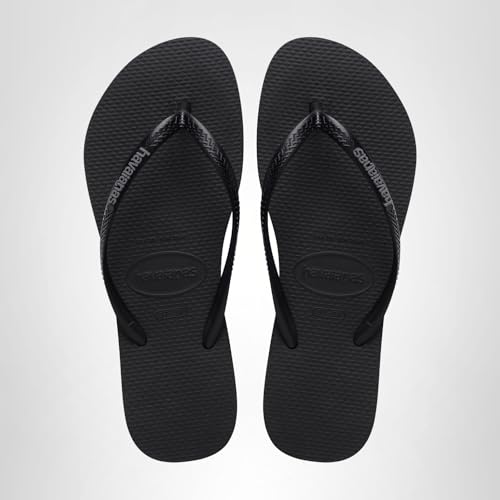 Thumbnail 7 de Havaianas Slim Logo Pop Up Women Flip Flop – Black/Steel Grey (UK 6.5–7)