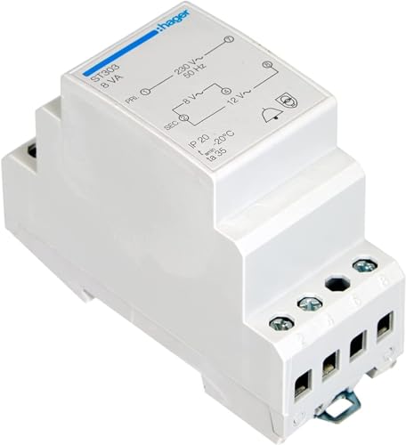 Detalle de Hager ST303 – Transformateur 8 VA 230/8 V, 12 V de sortie