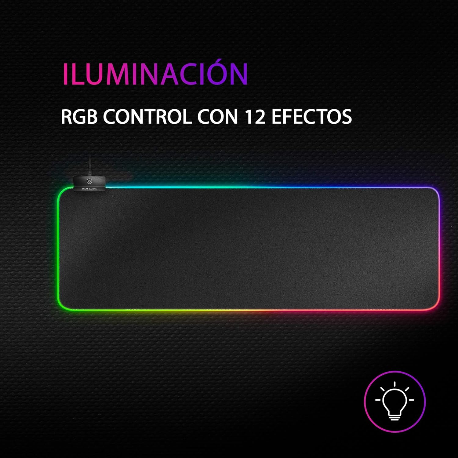 Thumbnail 1 de Mars Gaming MMPRGB2 — Tapis de souris gaming XXL RGB avec hub USB 2.0 2 ports