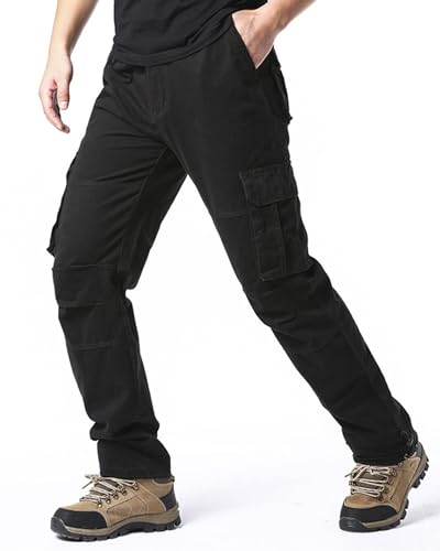Detalle de DUOLUVA Pantalon Cargo Homme – Travail Noir, Taille L