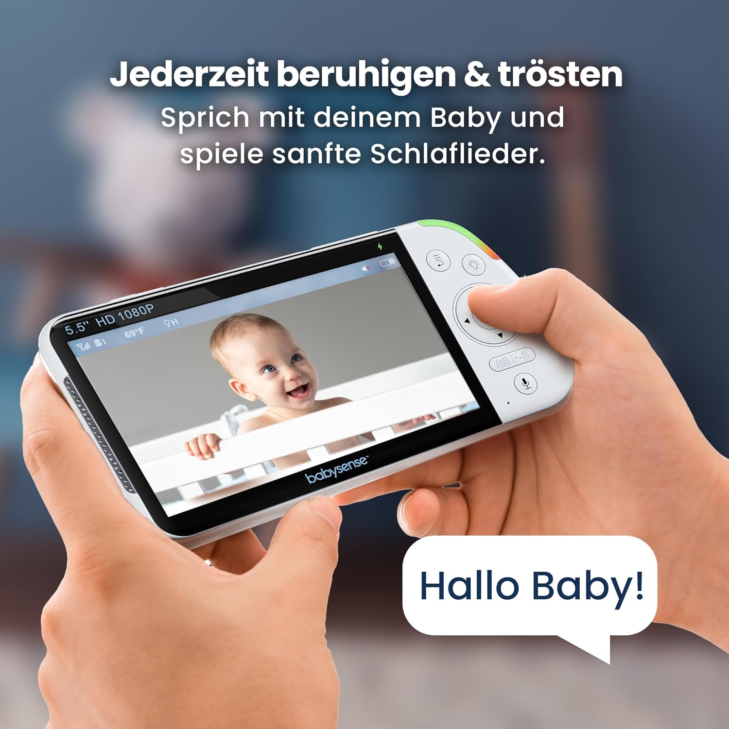 Thumbnail 6 de Babysense Full HD Split-Screen Babyphone mit 20 Std Akku