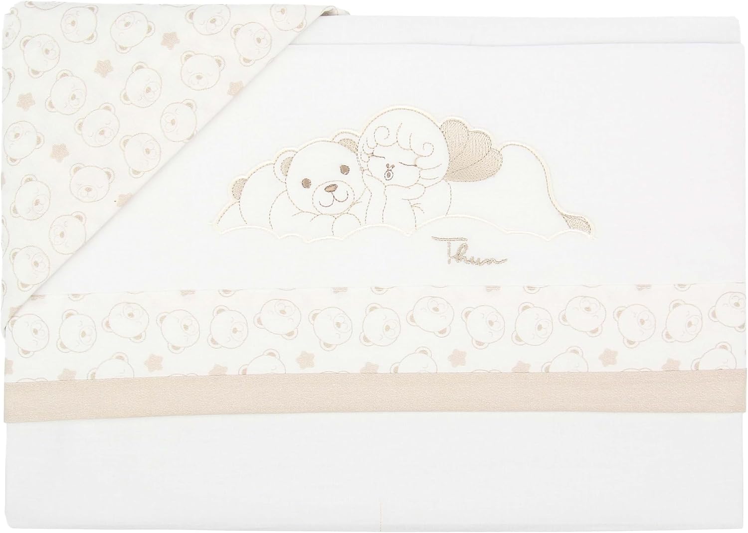 Detalle de Thun Set lenzuolino e federa con Teddy e angelo