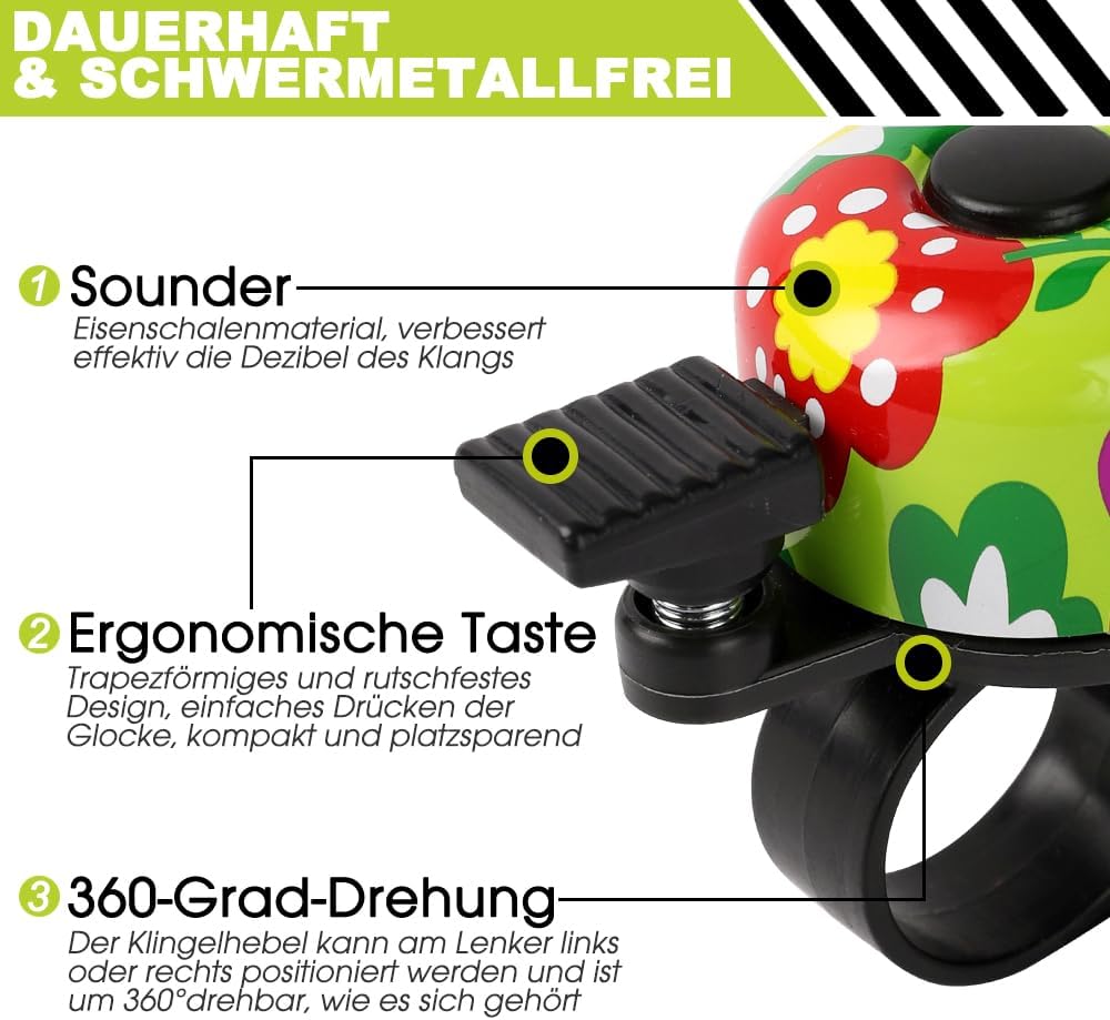 Thumbnail 3 de Fahrradklingel Kinder – Lauter, robuster Klingelaufsatz für Kinderfahrräder und Co.