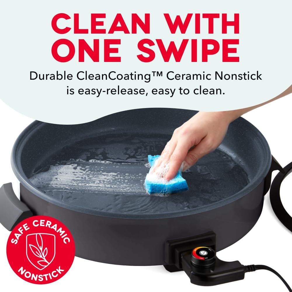 Thumbnail 4 de DASH Family Size Electric Skillet, 6-Quart Ceramic, 14-Inch with Lid