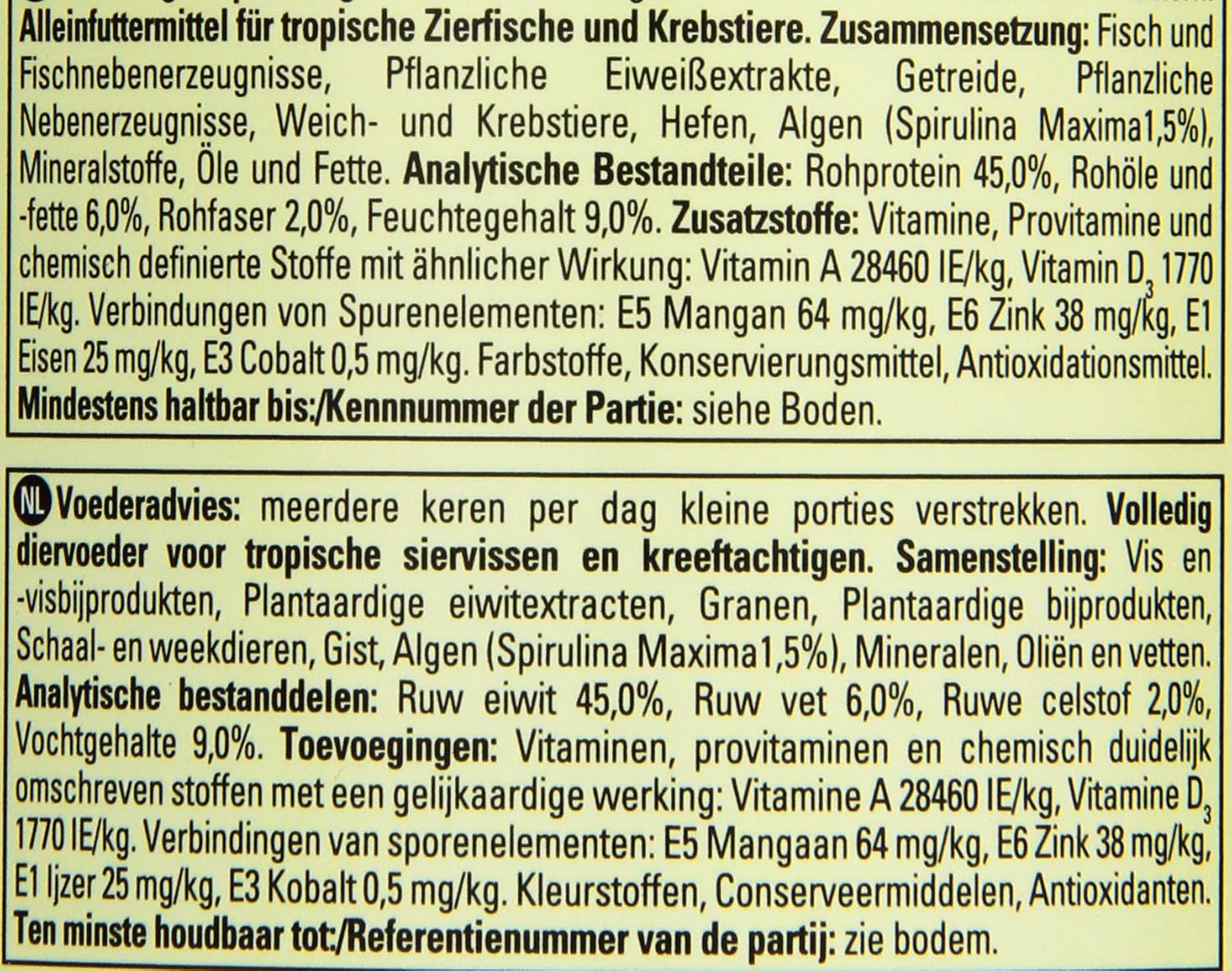 Detalle 2 de Tetra Wafer Mix Aliment Complet pour Poisson de Fond et Crustacé Multicolore, 1L