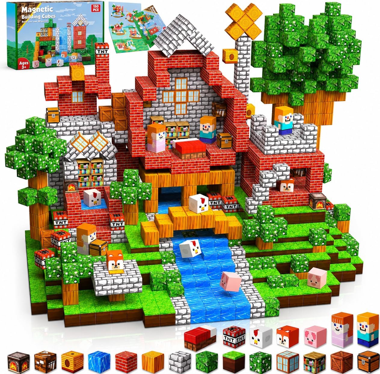 Detalle de Goody King Magnetic Blocks 150PCS magnetic building set 🧩