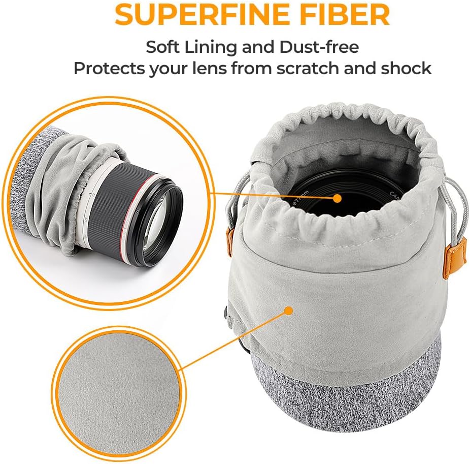 Detalle 2 de K&F Concept 10×18cm neoprene lens pouch