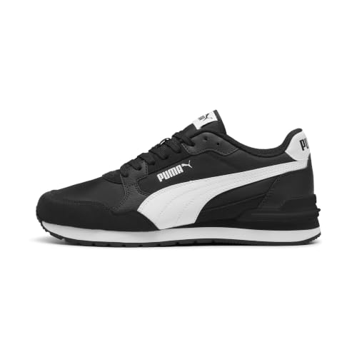Detalle de PUMA ST Runner V4 NL Sneaker Unisex (41 EU) en Negro y Blanco con superposiciones de gamuza