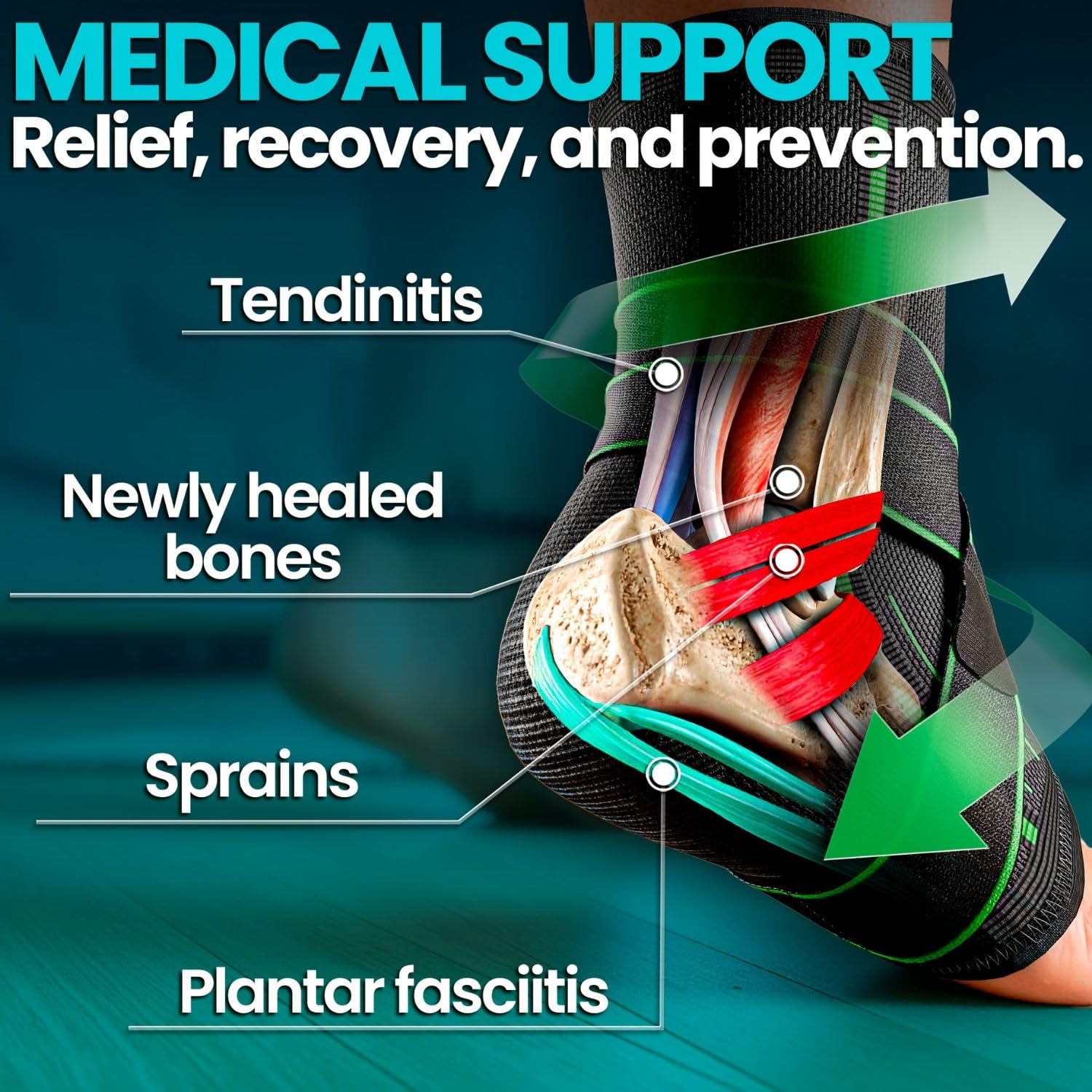 Thumbnail 1 de NativoDex Ankle Support Brace – Adjustable Ankle Compression for Sprains, Plantar Fasciitis, Achilles Tendonitis