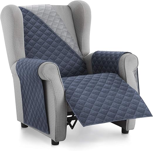 Detalle de Textilhome Funda Malu 1 Plaza para Sofá Relax 🛋️ Azul C/5