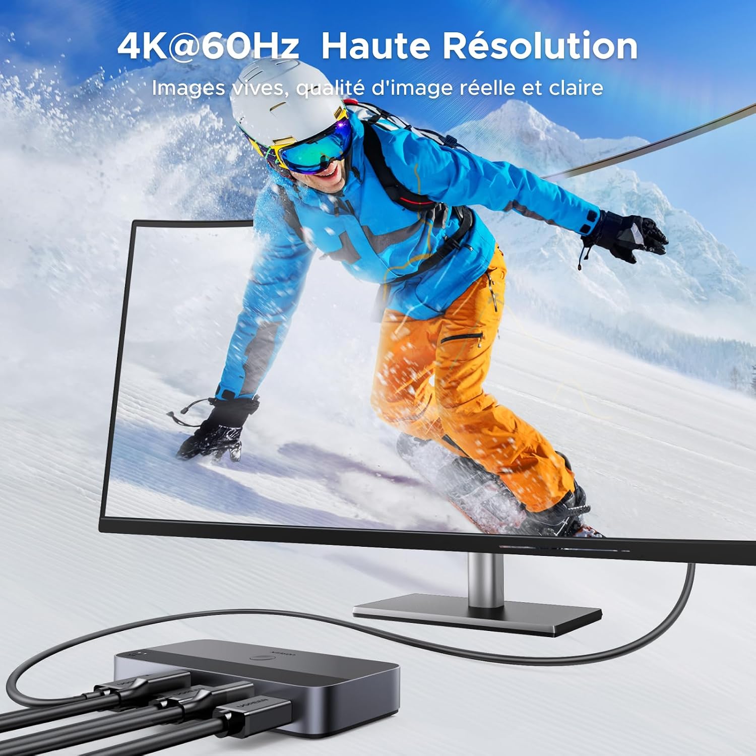 Detalle 2 de UGREEN Switch HDMI KVM 4K 60Hz 2 Entrées