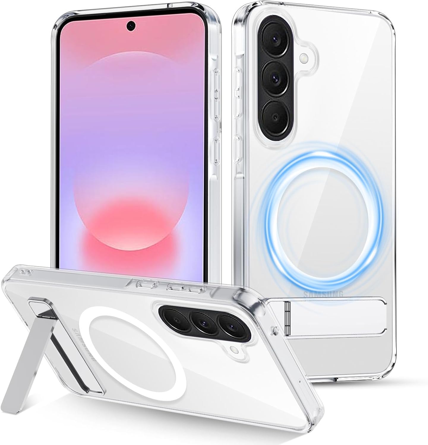 Detalle de XTCASE Coque magnétique pour Samsung Galaxy A27 – Transparente, anti-choc et support Invisible