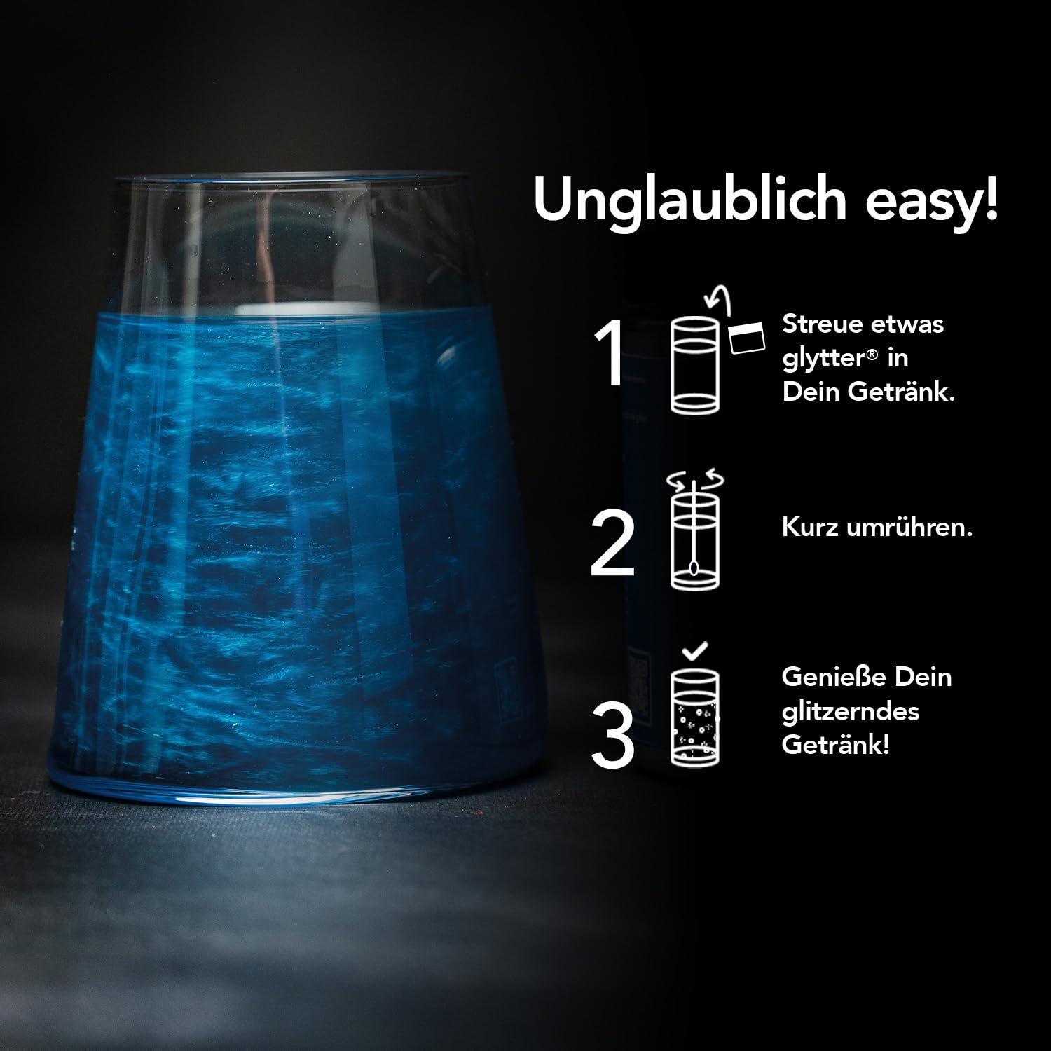 Thumbnail 2 de Glytter Glitzerpulver Blau – essbarer Glitzer für Getränke, 10 g