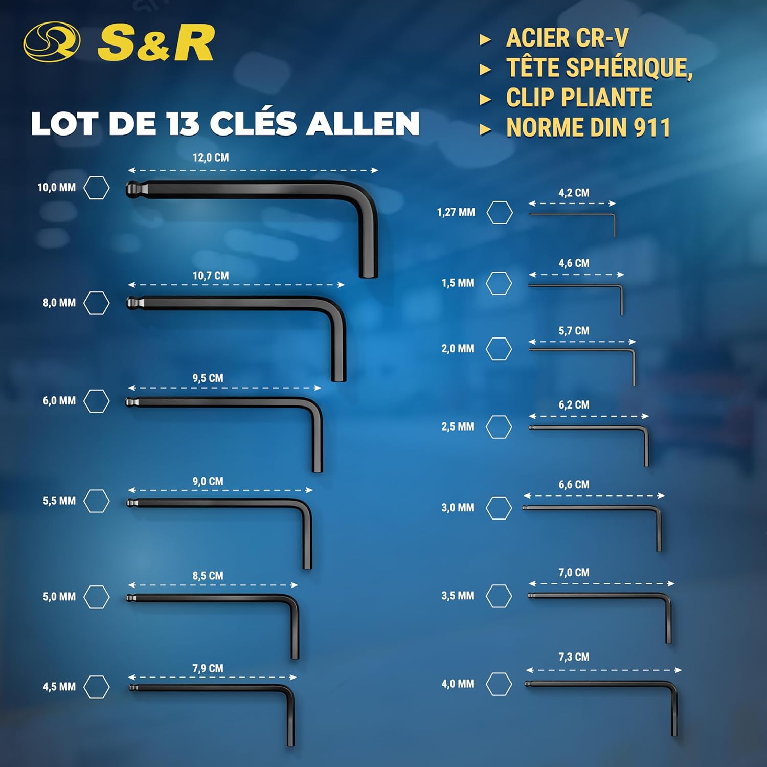 Thumbnail 1 de S&R 13 Clés Allen courtes vélo 🛠