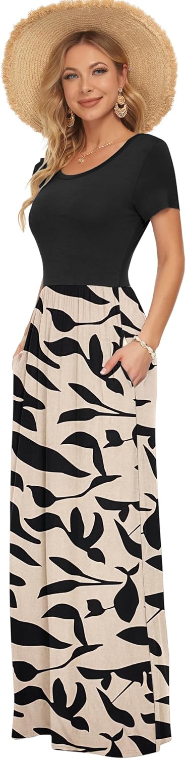 Detalle de AUSELILY Maxi Dress for Women - Summer Casual Long Dress with Pockets