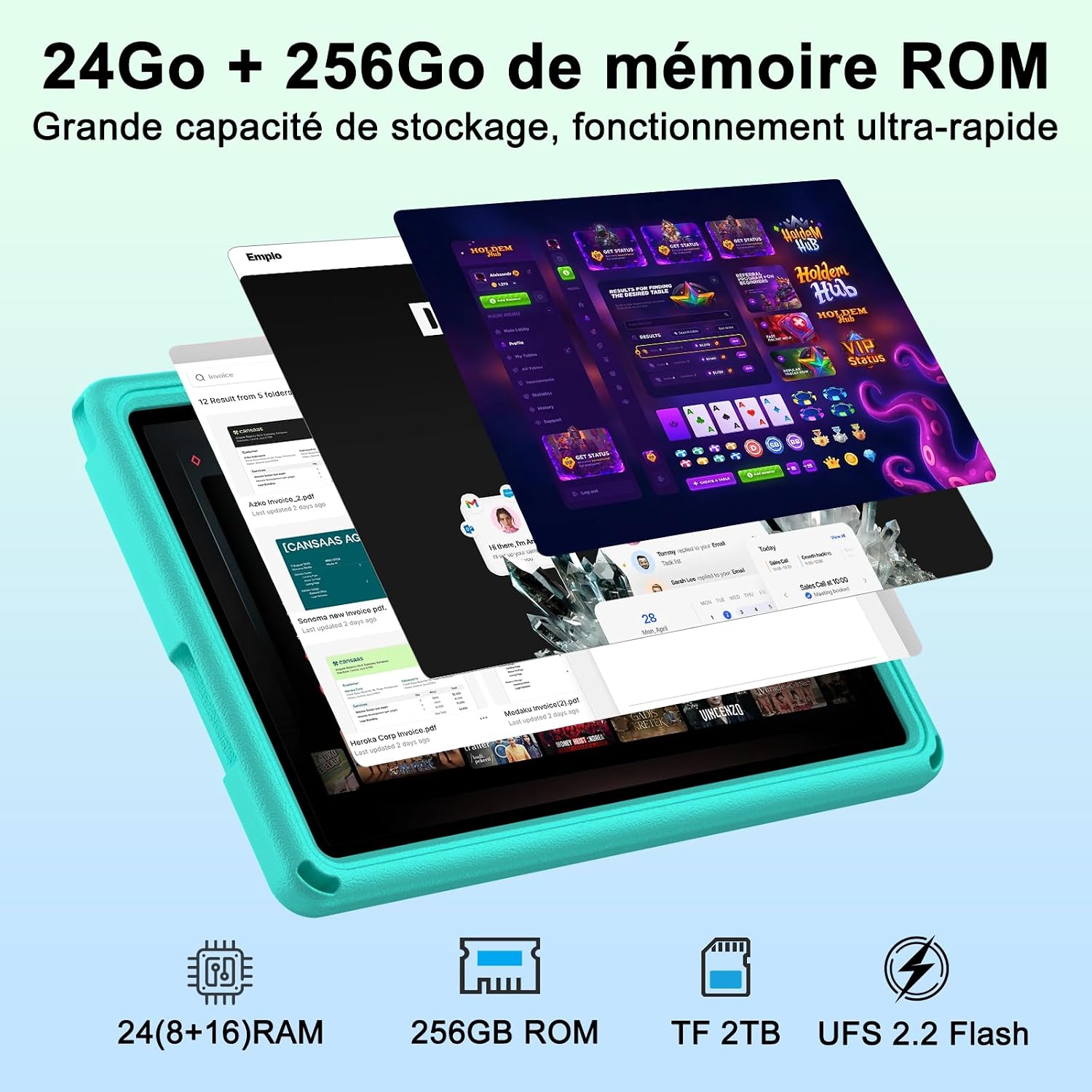 Detalle 2 de Dghrti Tablette 11 Pouces Android 15 24Go RAM