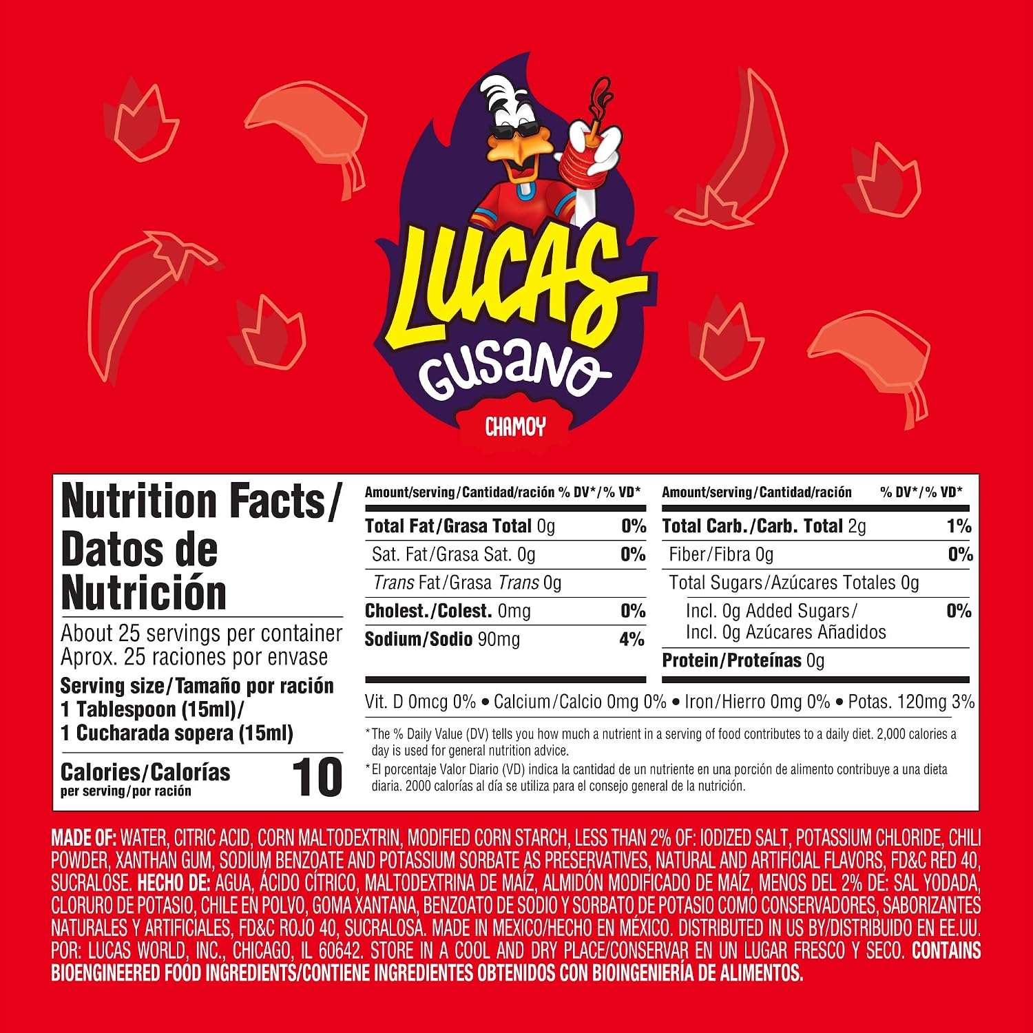 Thumbnail 1 de Lucas Gusano Chamoy-Flavored Hot Liquid Candy, 10-Piece Pack
