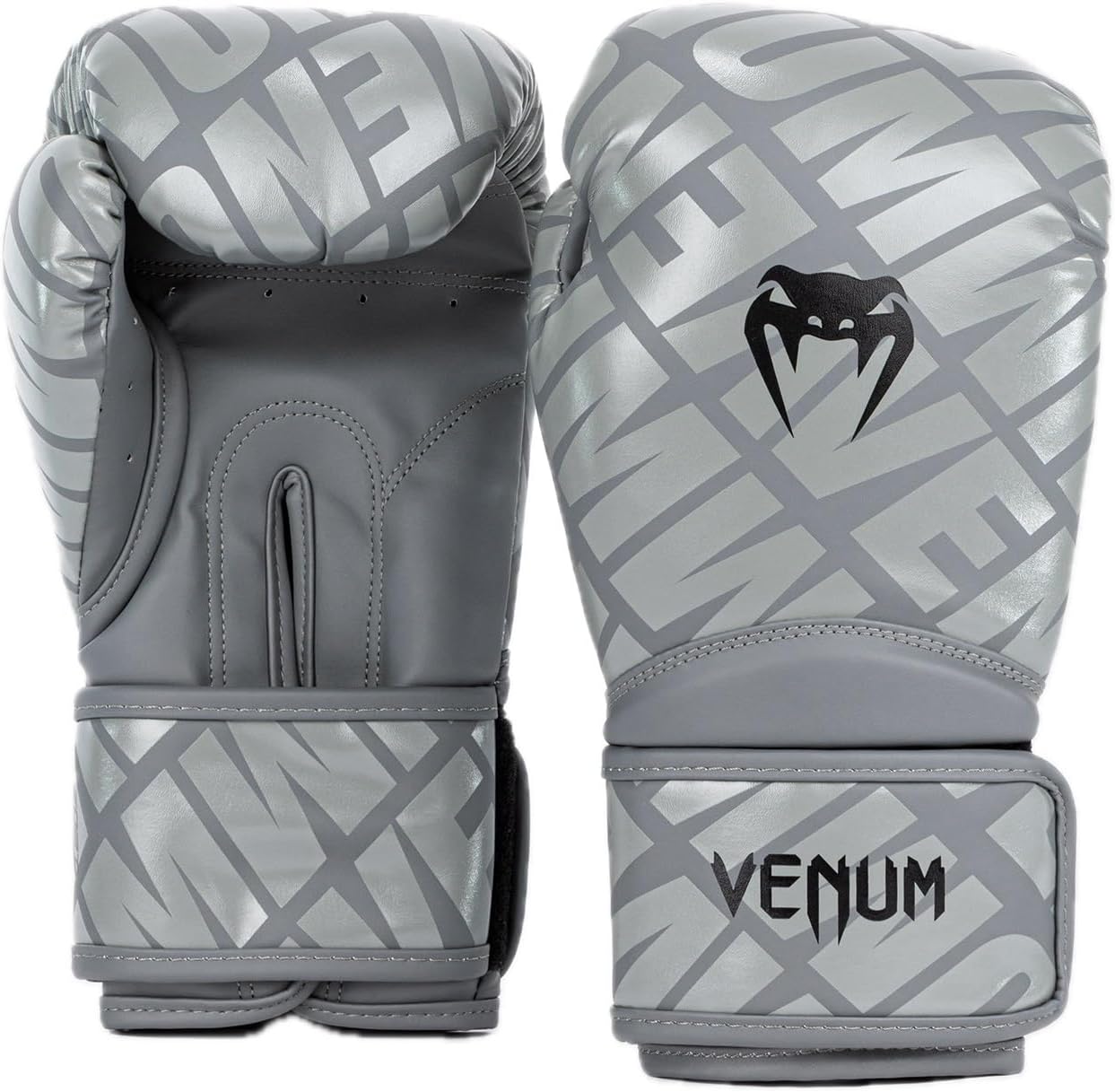 Detalle de Venum Contender 1.5 Boxing Gloves, 16-Ounce Synthetic Leather, Grey/Black