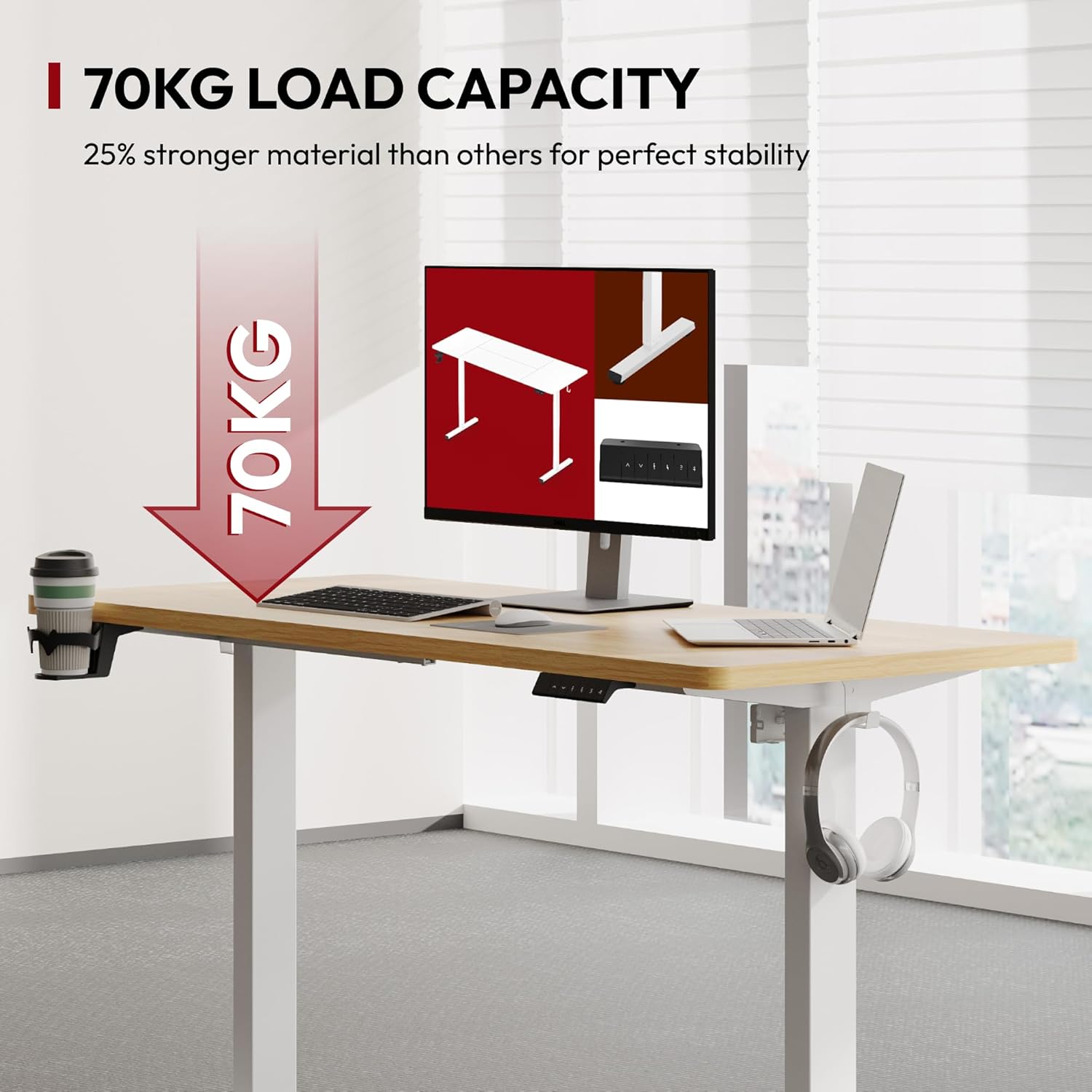 Detalle 2 de SANODESK QS1+140 Electric standing desk