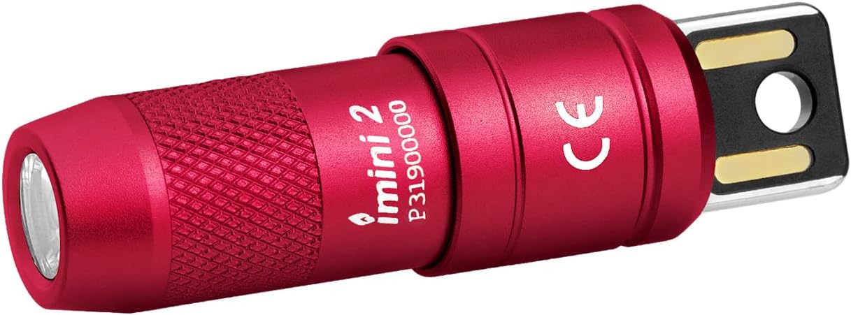 Detalle de OLIGHT iMini 2 Keychain Light (50 lumens) – rechargeable mini torch with magnetic base and integrated USB charging