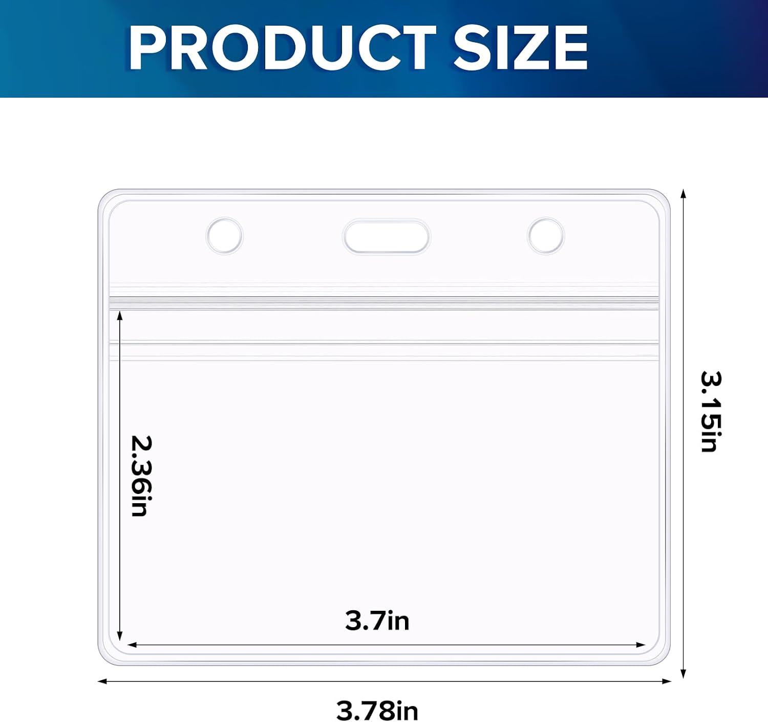 Thumbnail 1 de 100 Pack Horizontal Badge Holder