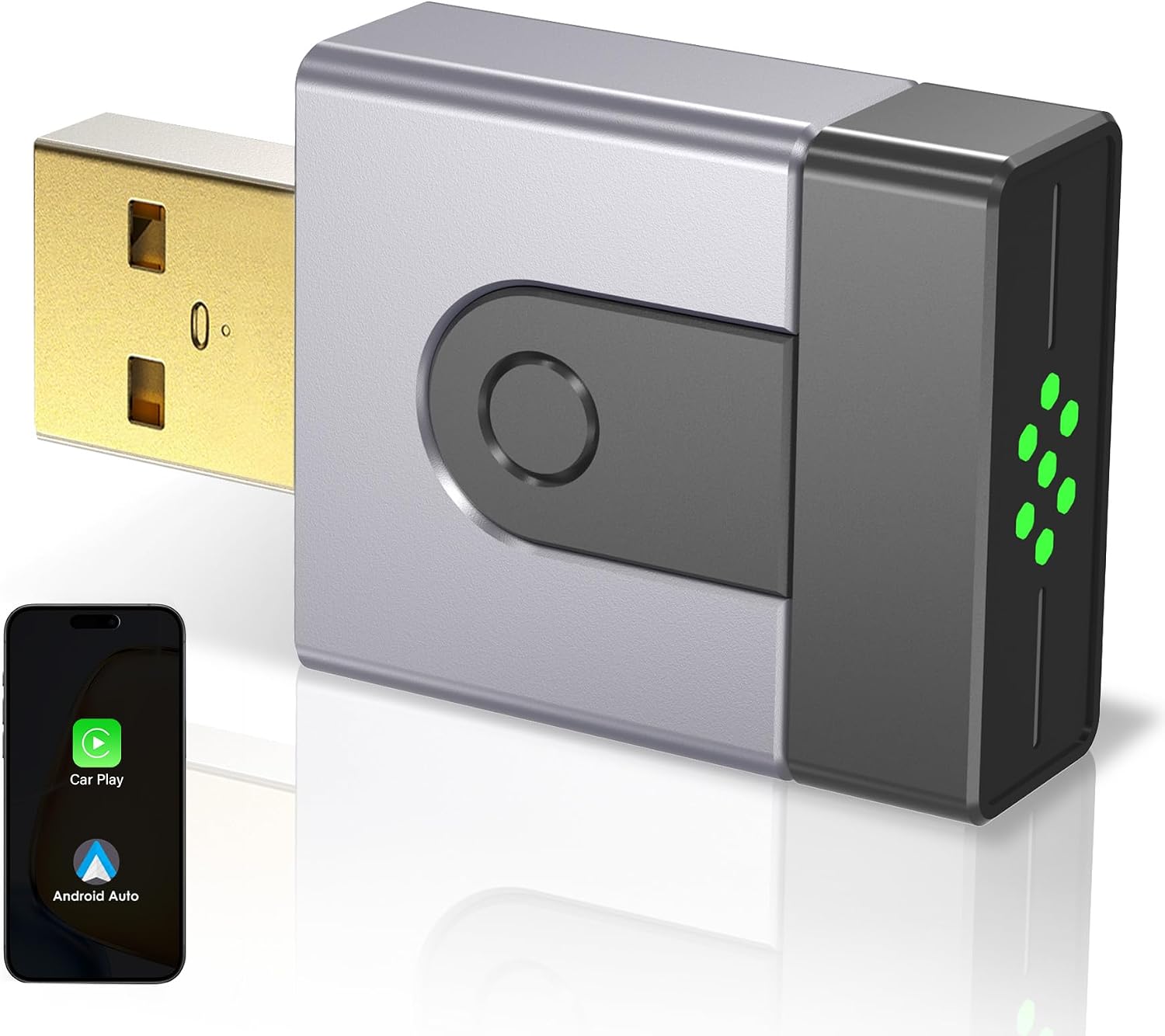 Detalle de ZOUHOE adaptateur CarPlay sans fil 2-en-1 (CarPlay & Android Auto) Plug & Play, design compact