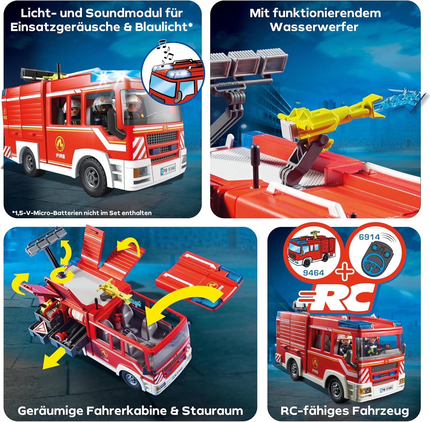 Thumbnail 5 de PLAYMOBIL City Action 9464 Feuerwehr-Rüstfahrzeug mit Licht und Sound – 138-teiliges Set ab 5 Jahren