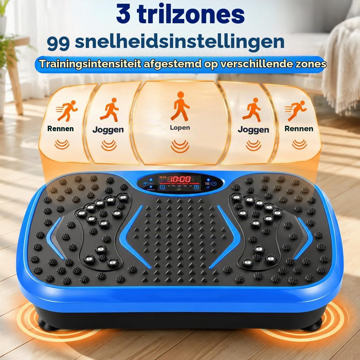 Detalle de TLGREEN TQ-0103 trilplaat met 99 intensiteitsniveaus en 5 programma’s