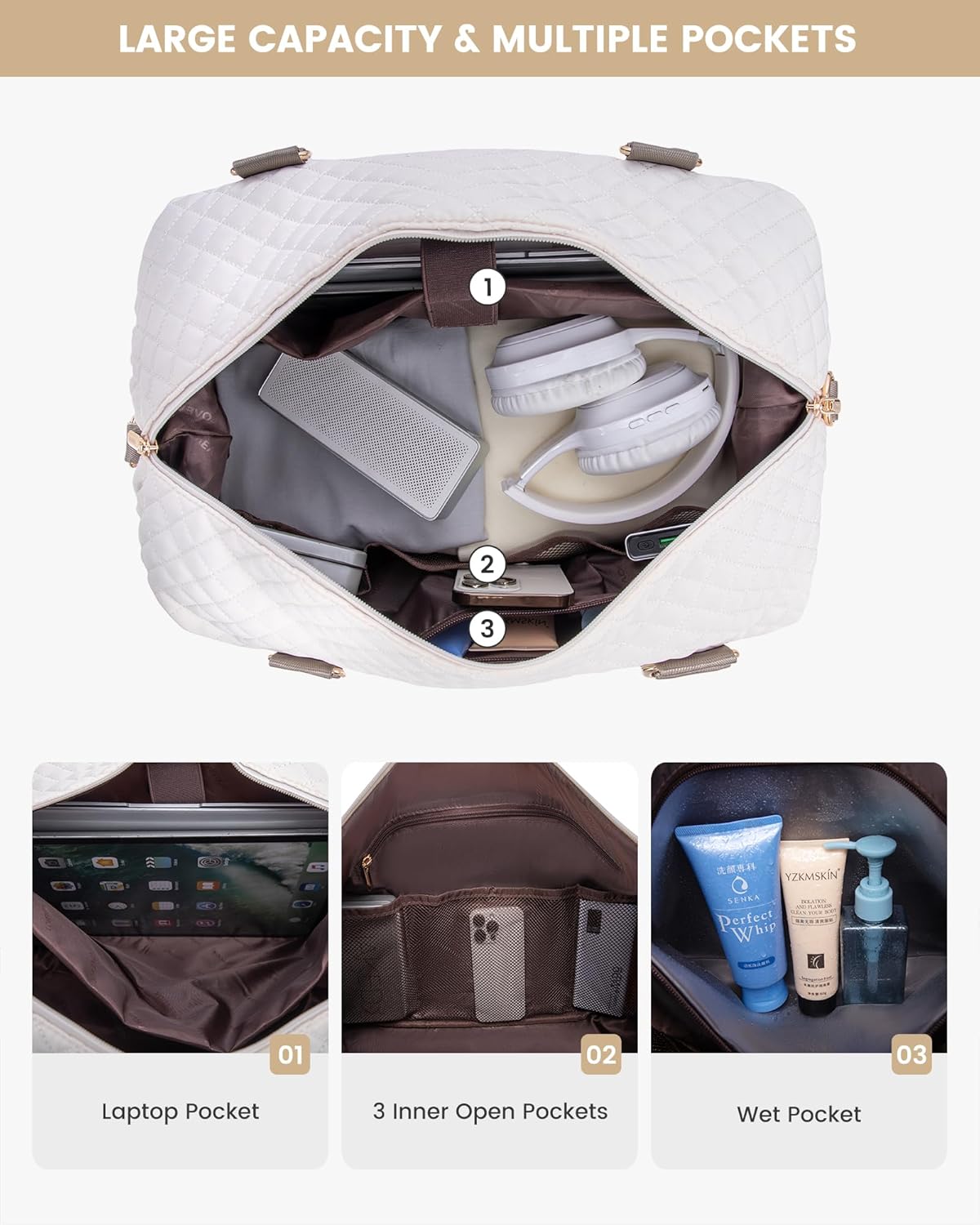 Thumbnail 2 de LOVEVOOK Travel Duffel Bags for Women: Large Carry-On with Shoe Compartment