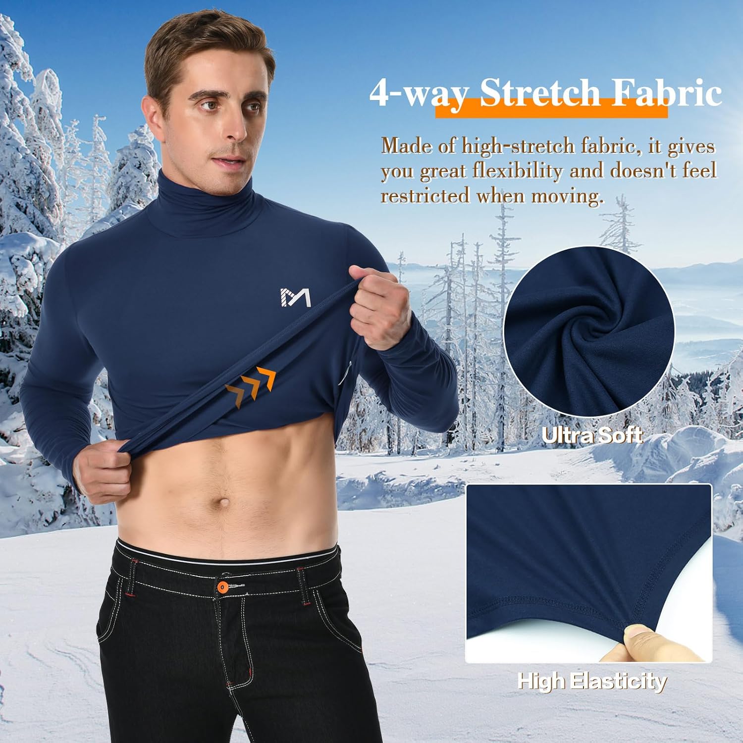 Detalle de MEETYOO Maglia Termica Uomo: maglia a manica lunga compression per corsa, ciclismo e sport