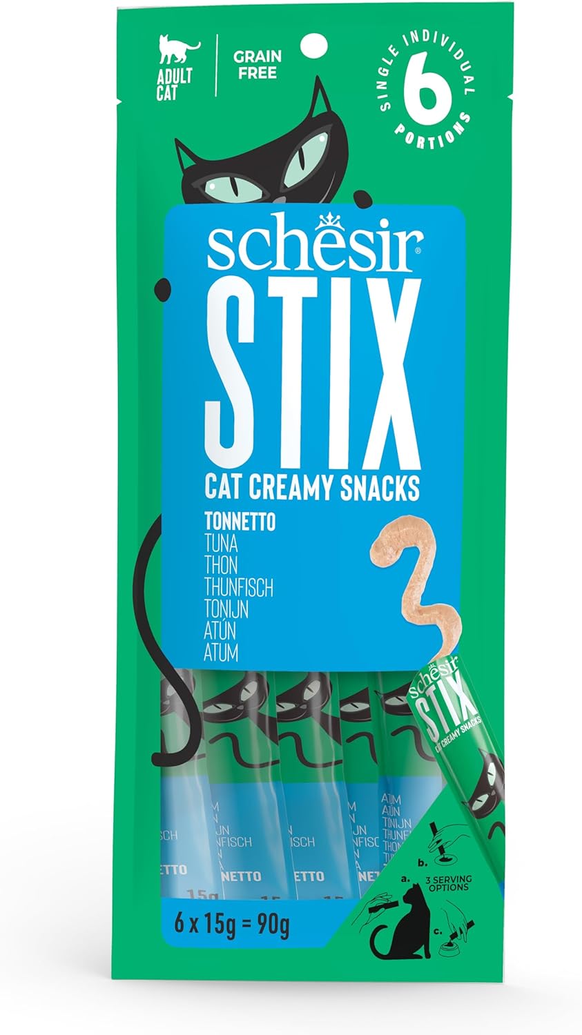 Detalle de Schesir Stix Tonnetto 12x6x15 g – Grain-free Fisch-Aperitif in Mini-Portionen