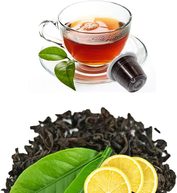 Detalle de Tè Nero Naturale al Limone in Capsule Kickkick per Nespresso – 50 pezzi, limone naturale
