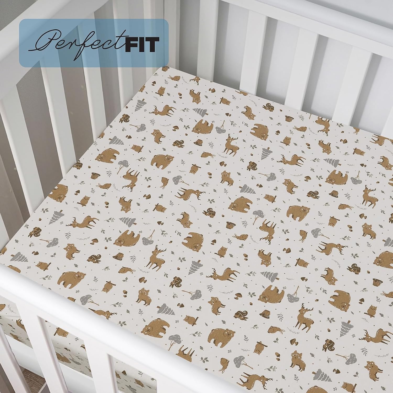 Thumbnail 4 de Berry and Bunny 100% Cotton Travel Cot Sheets (Pack of 2) – 65 x 95 cm, Deep Fit with Elasticated Corners