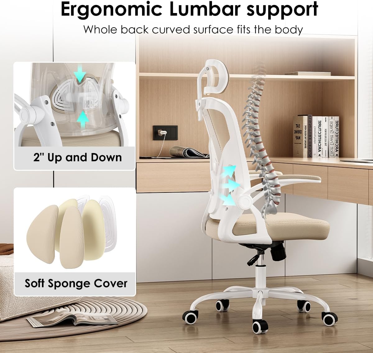 Detalle 2 de Farini Ergonomischer Stuhl Khaki