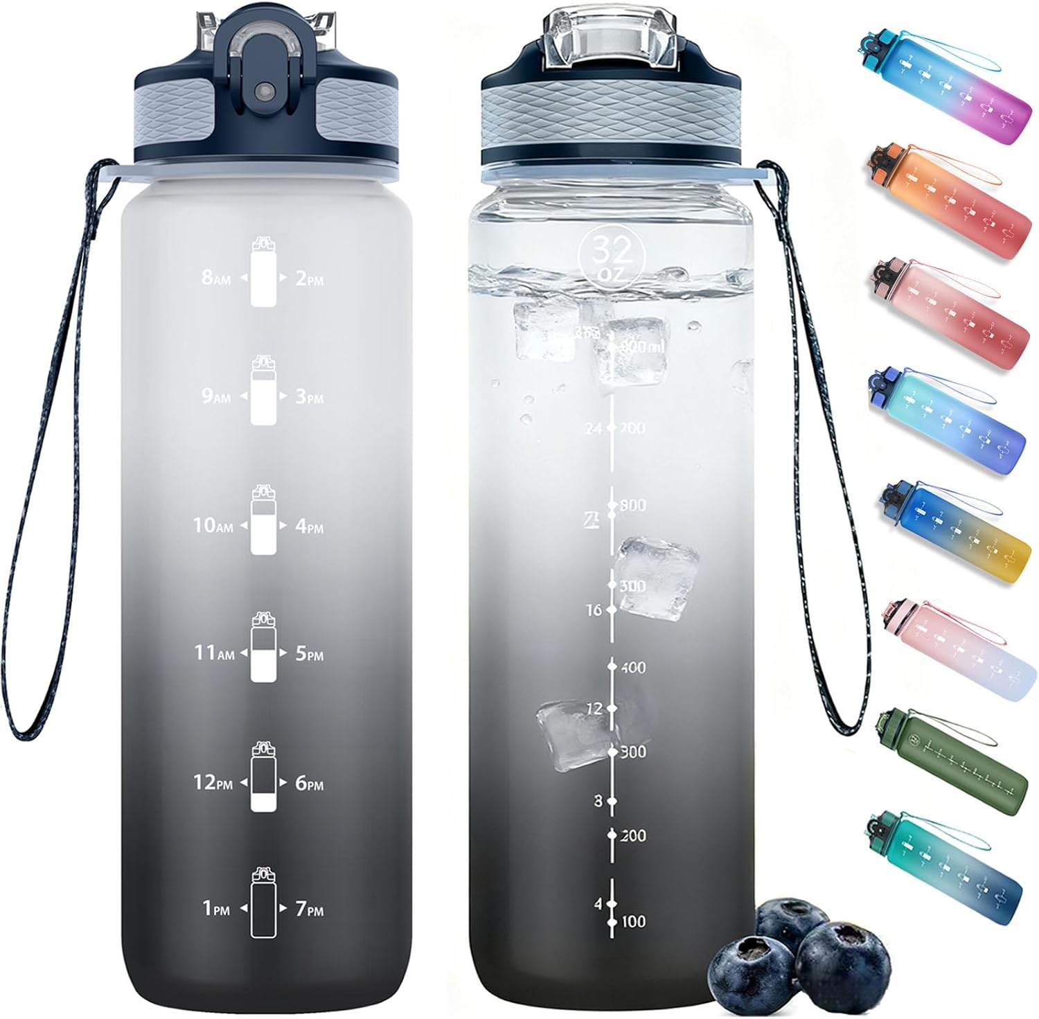 Detalle de NAVTUE 1L sports water bottle with straw 🚰