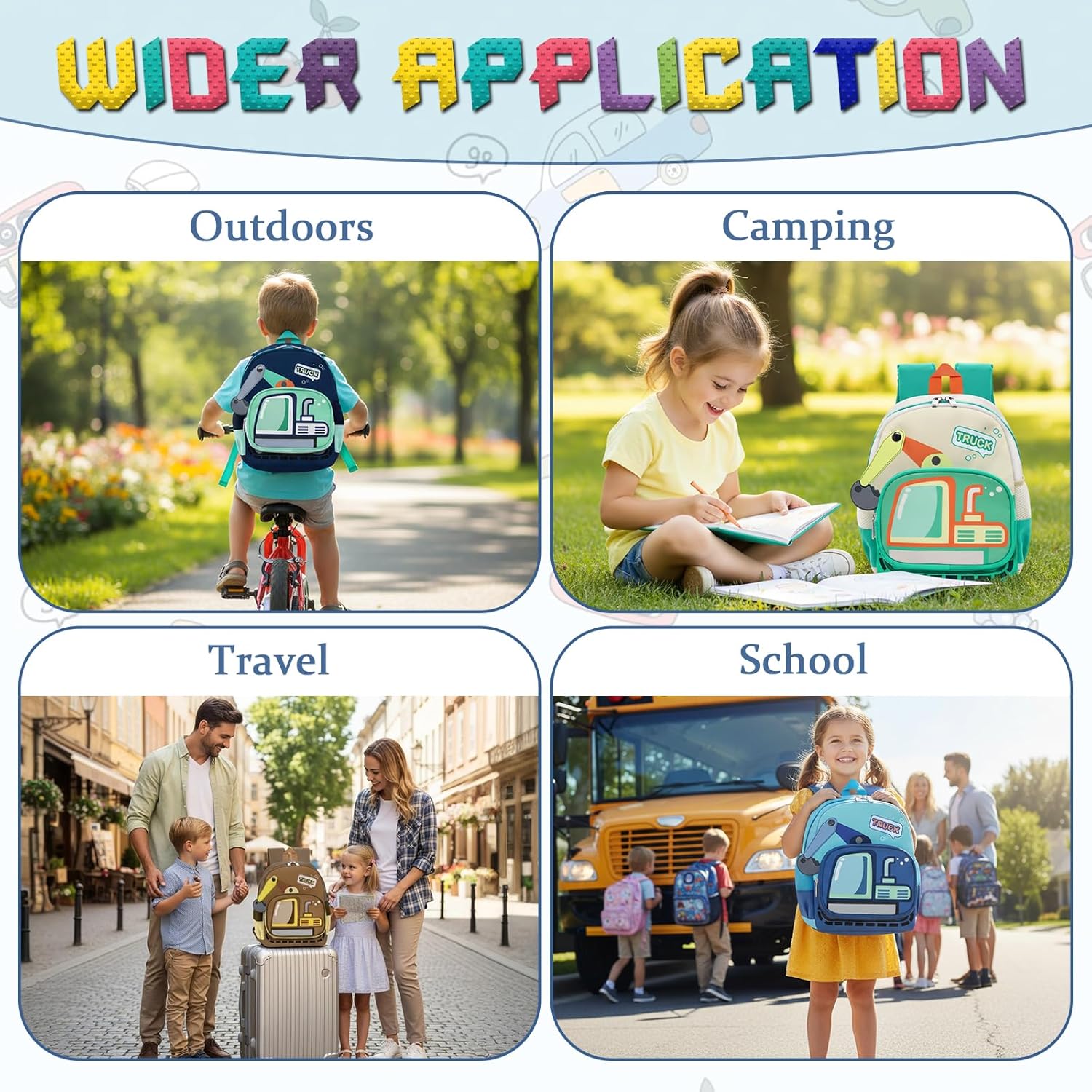 Thumbnail 6 de YAMEIZE Kindergartenrucksack Jungen - Kleiner, süßer Rucksack mit Autodesign für 3–6 Jahre