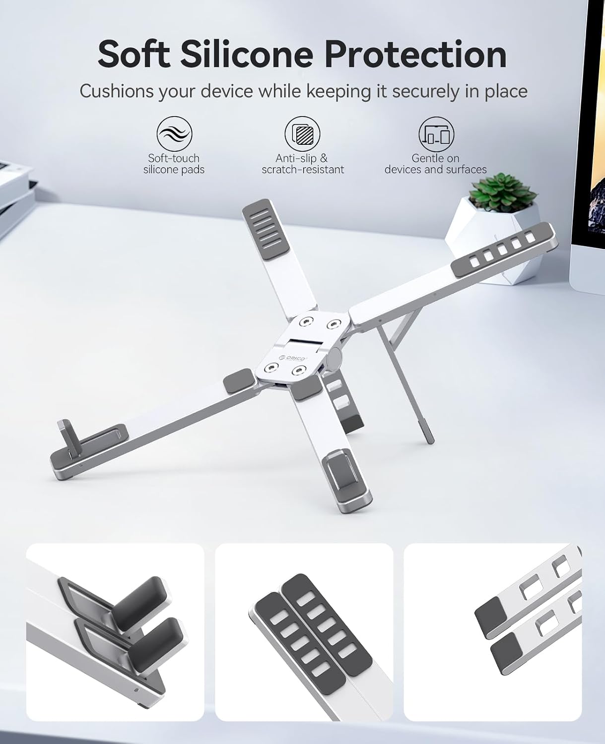 Thumbnail 6 de ORICO PN1 Portable Laptop Stand: Ultra-Compact 3‑in‑1 Riser for Travel and Desk