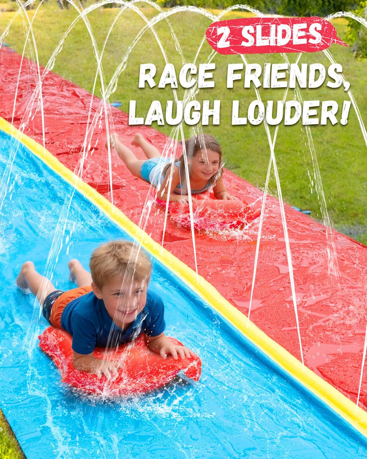 Detalle 2 de Spring Water 20ft Dual-Lane Slip and Water Slide for Backyard Fun